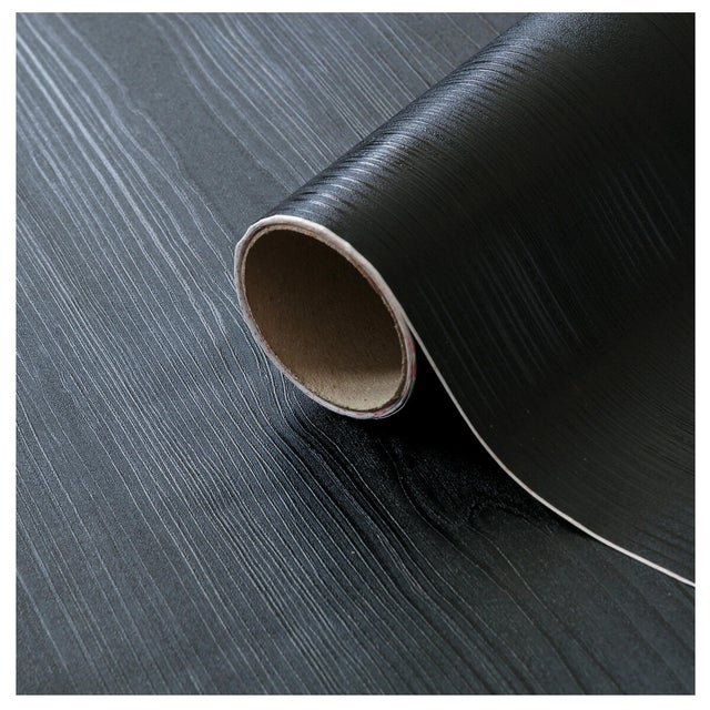 Adhesivo decorativo en rollo PVC Imitación material Quadro color Negro mate. De 0.675 x 1.50 m. Recomendado: para decorar un mueble y un objeto. D-C-FIX