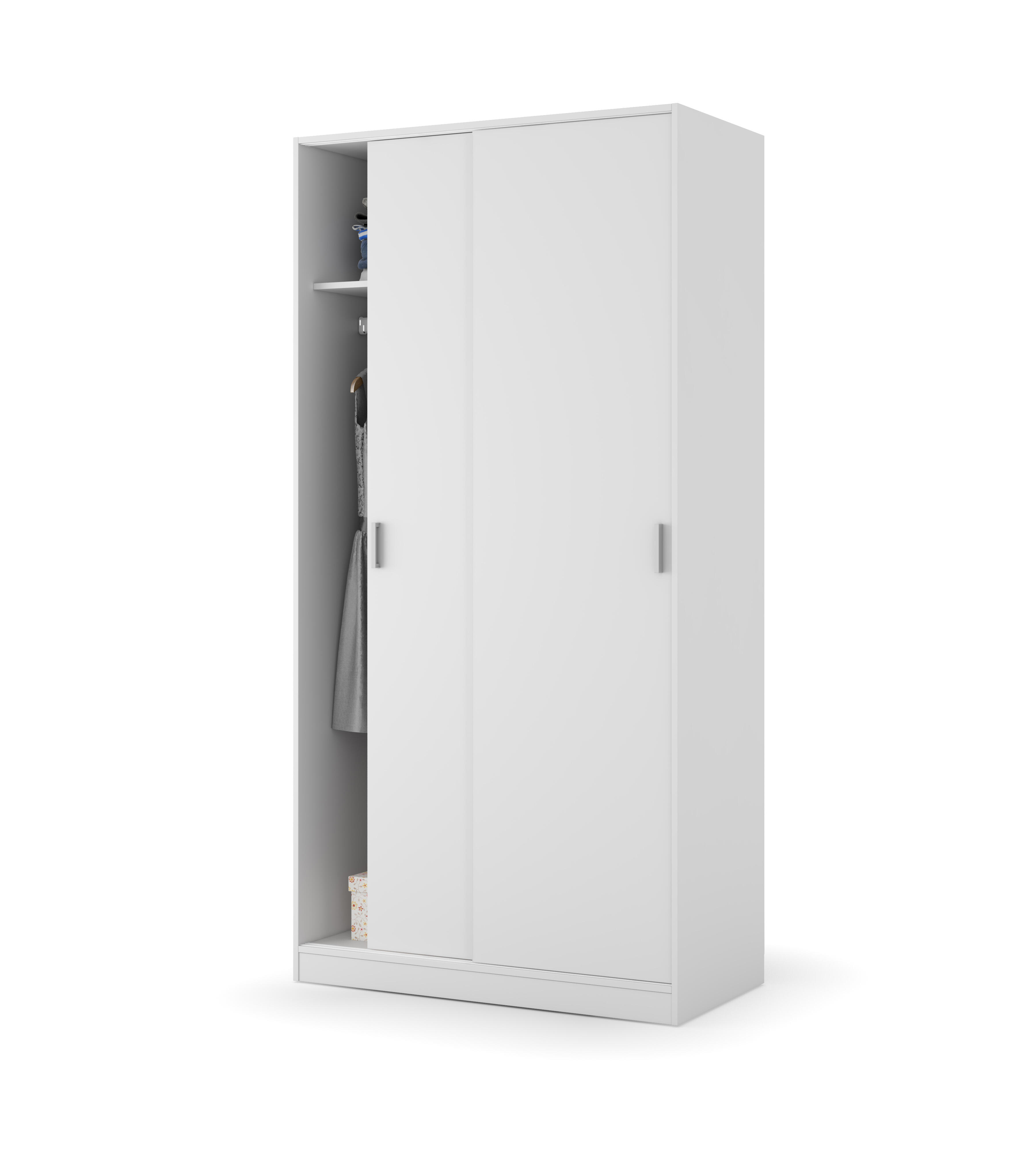 Armario puerta corredera Artik Max 100x200x50cm con 2 puertas color blanco - 6