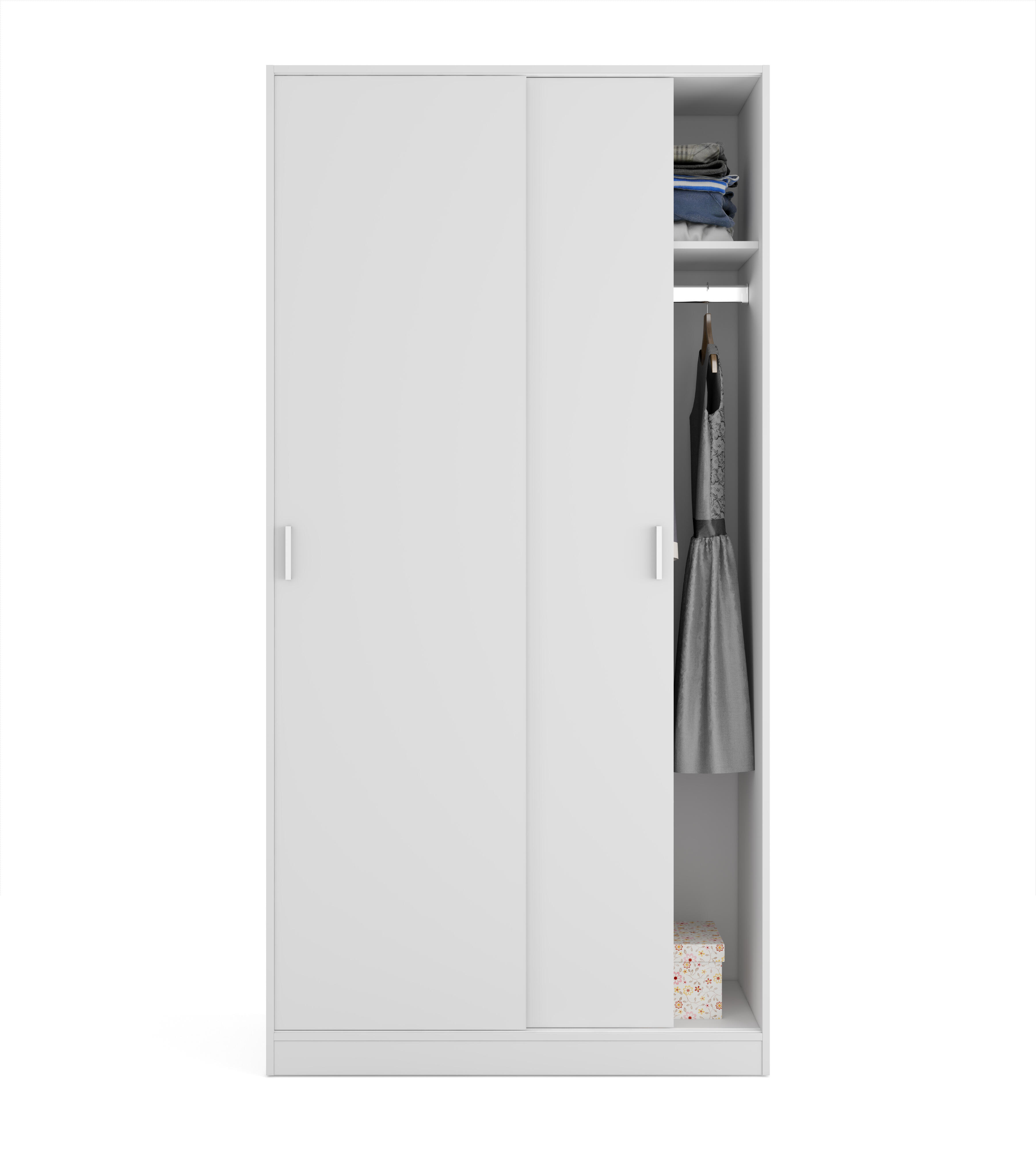 Armario puerta corredera Artik Max 100x200x50cm con 2 puertas color blanco - 5