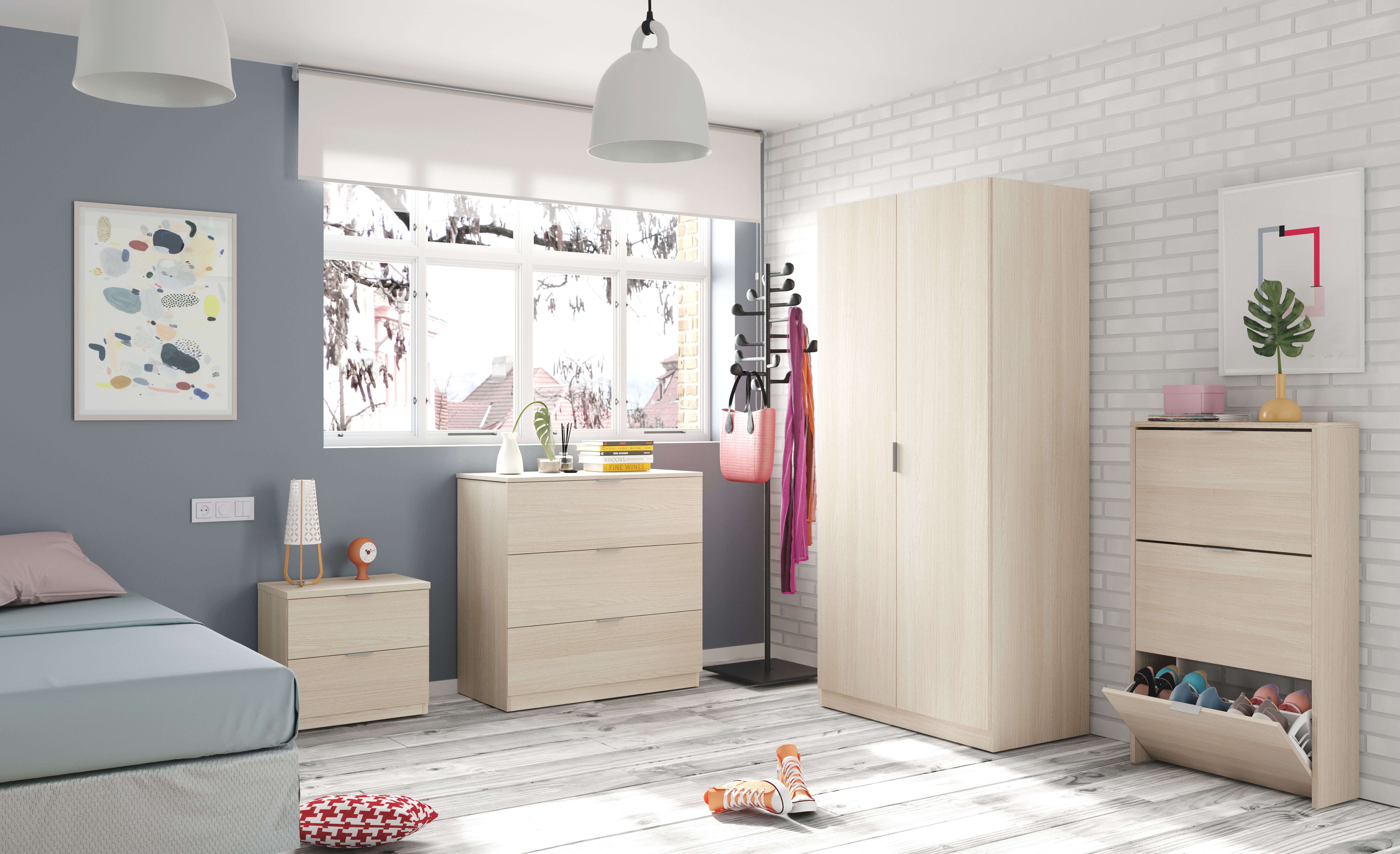 Mesita de noche Loop roble de 45x38x34 cm - 6