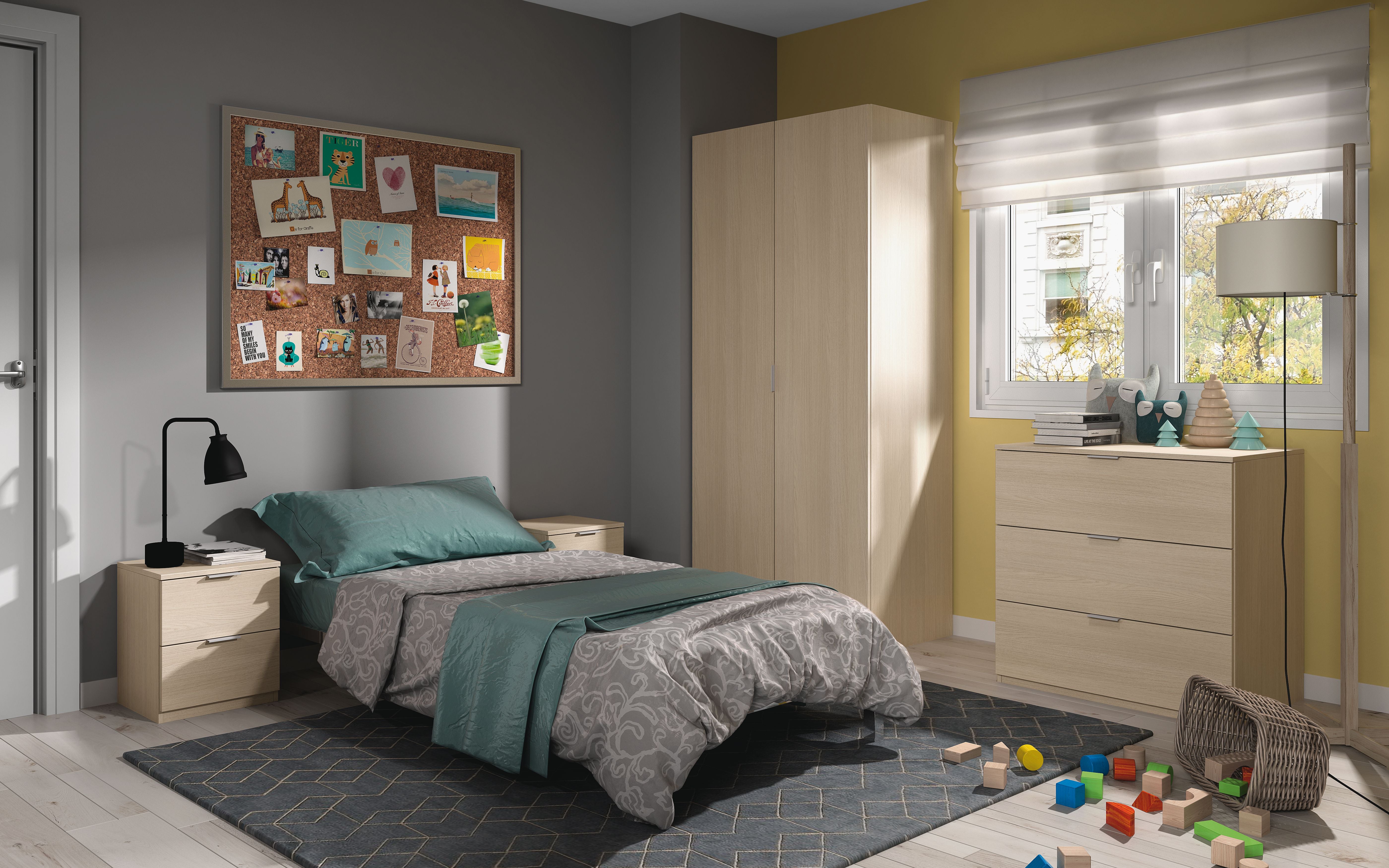 Mesita de noche Loop roble de 45x38x34 cm - 5