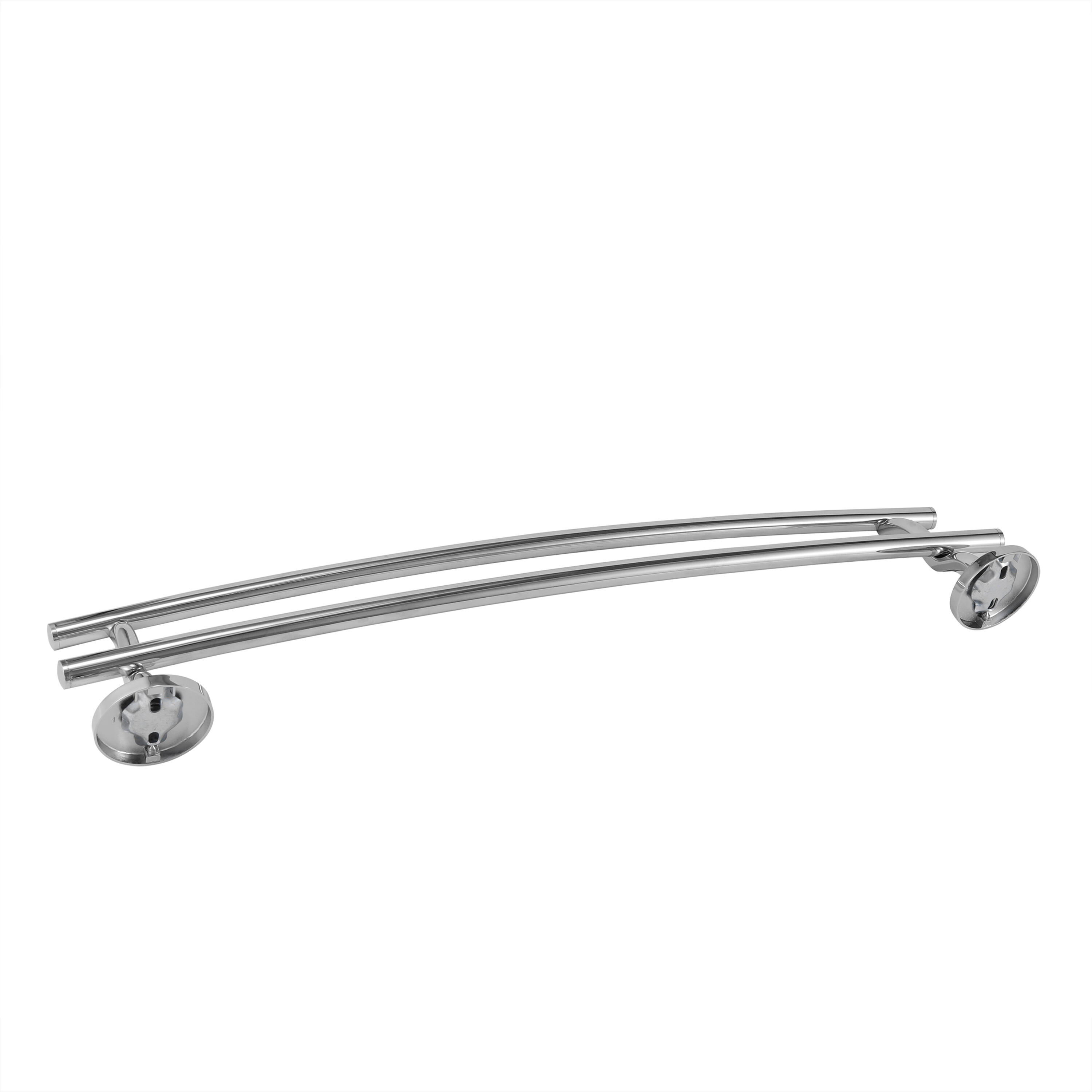 Anneau porte-serviette mural 2barres à coller / à visser / à monter argent Suite - 3