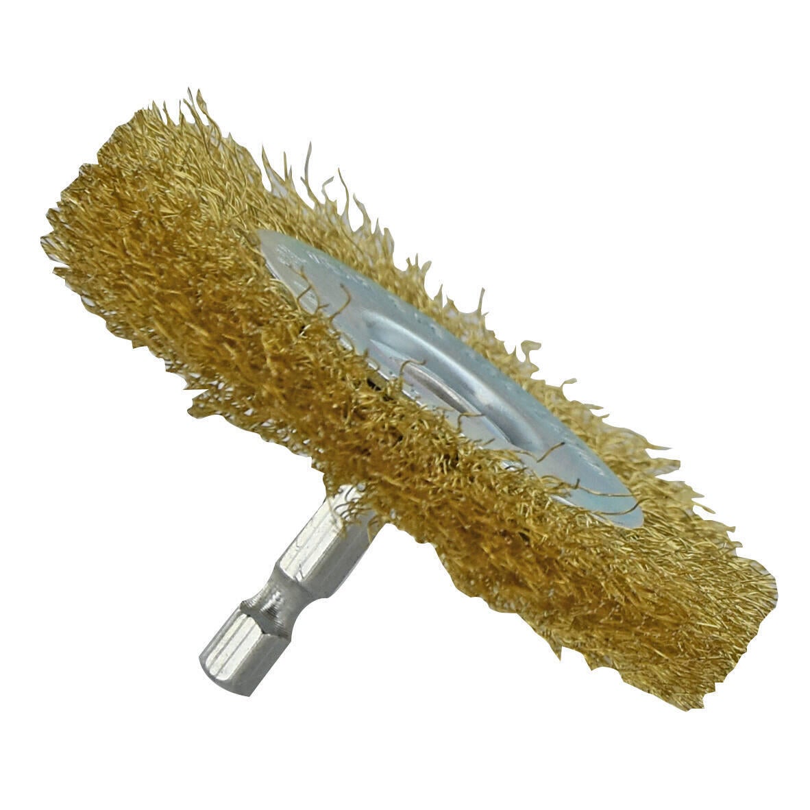 Brosse abrasive disque laiton pour bois,  TIVOLY, l.75 x L.122 mm grain 0 - 2