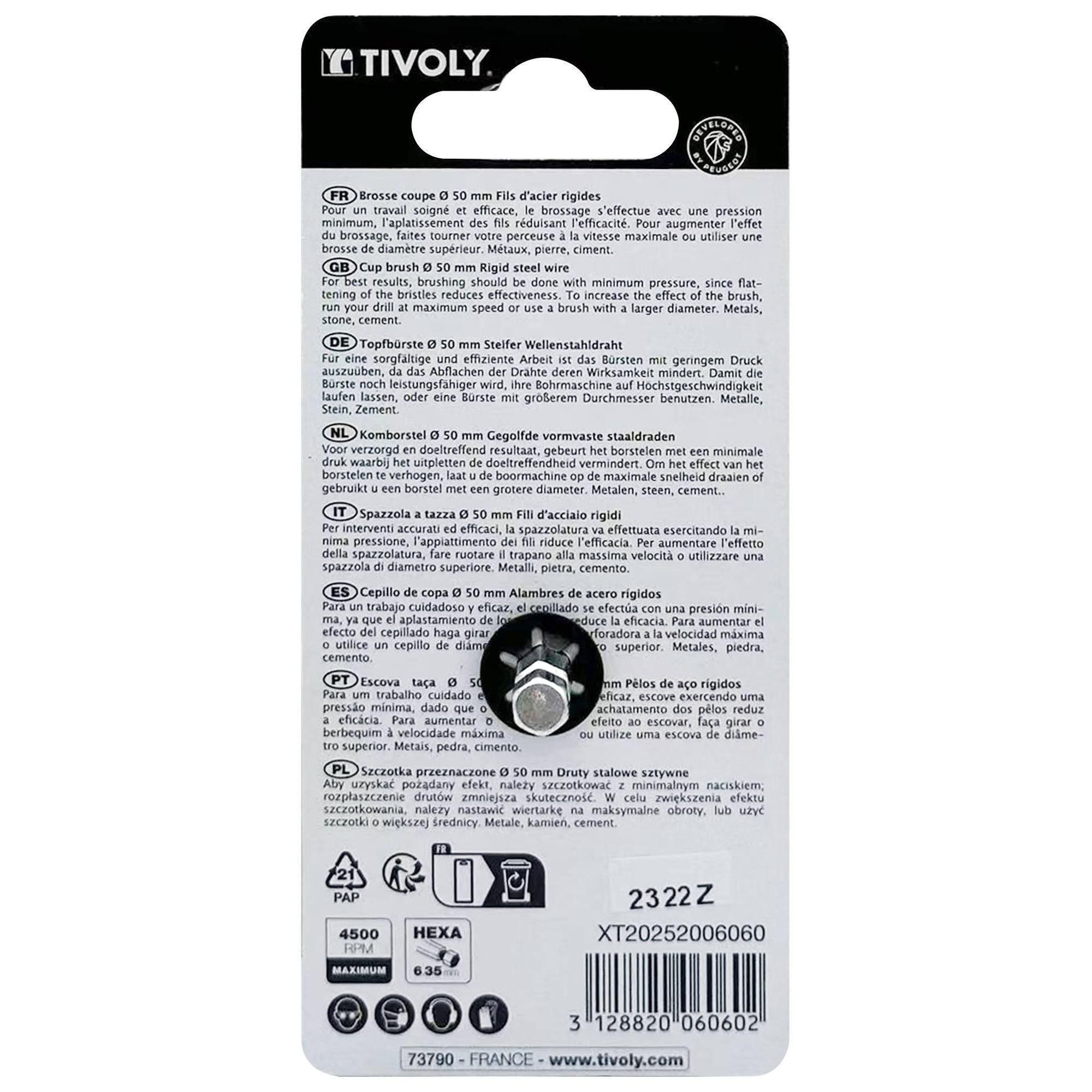 Brosse coupe perceuse pour métal, Diam.50 mm TIVOLY - 3