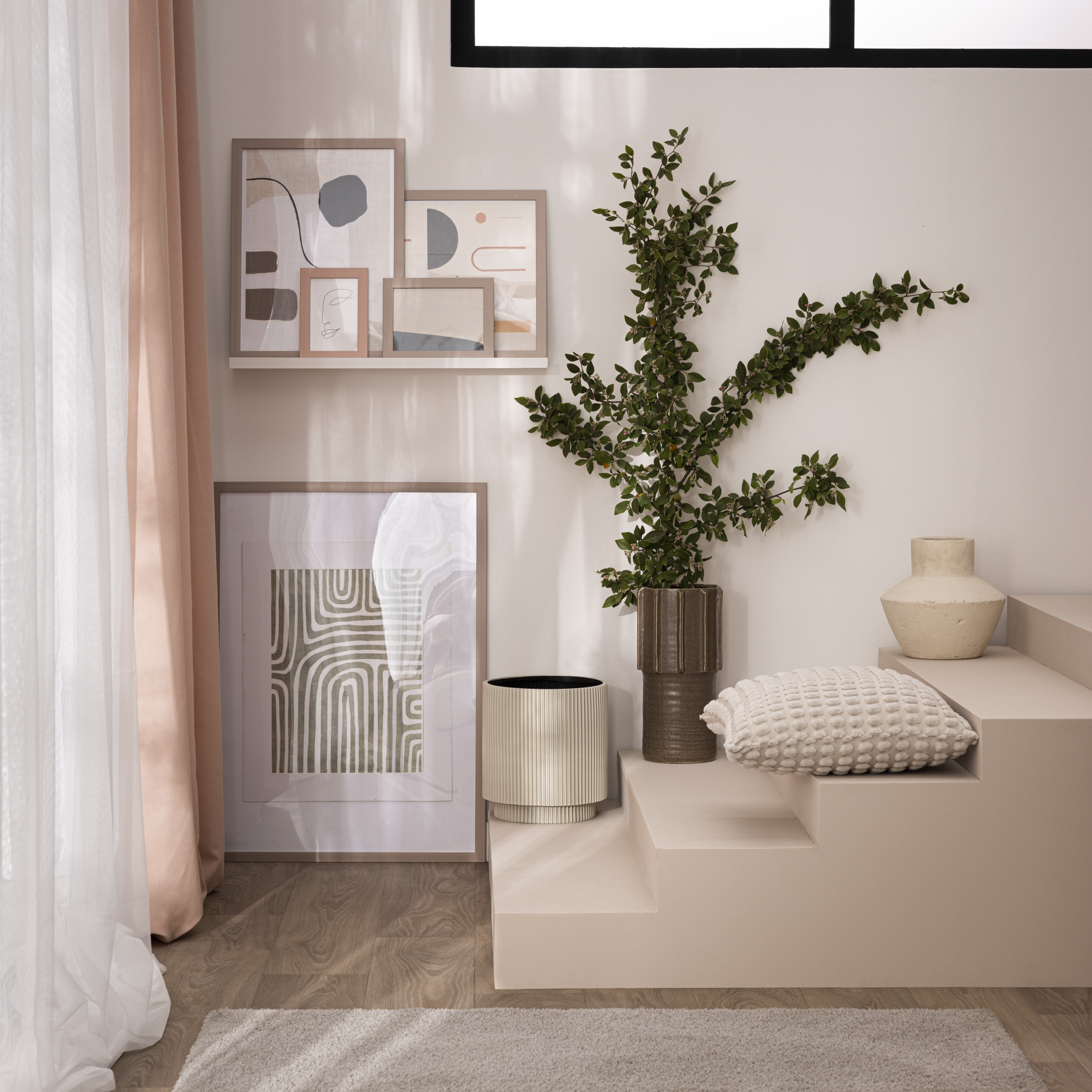 Zasłona Pharell różowa 140 x 280 cm na przelotkach Inspire - 3