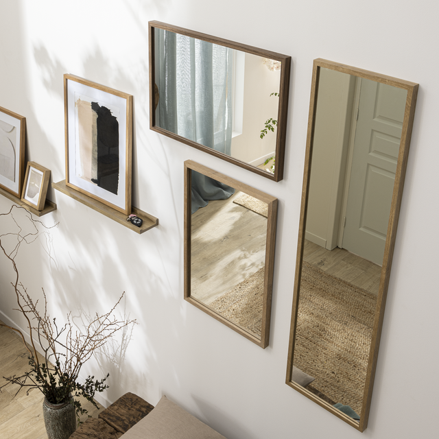 Specchio rettangolare rovere chiaro 32 x 122 cm INSPIRE