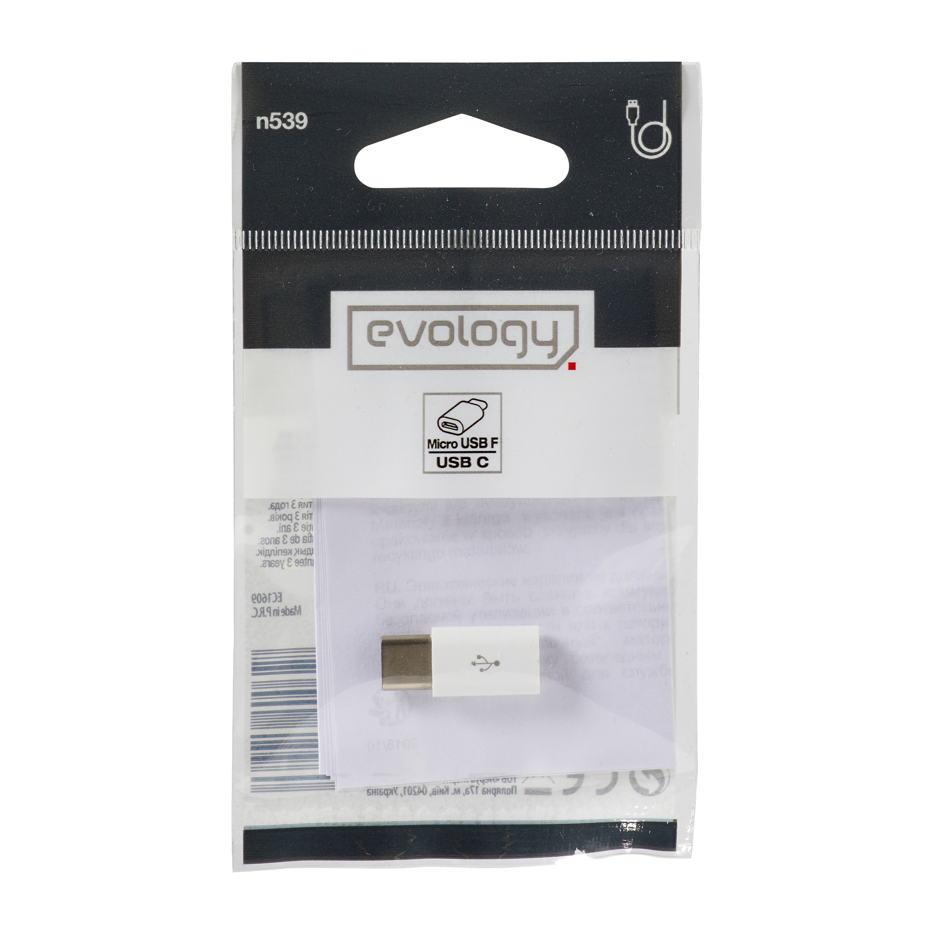 Adaptateur Micro-USB Femelle Vers USB-C Mâle - Convertisseur Charge/data, Version 3.1, Blanc