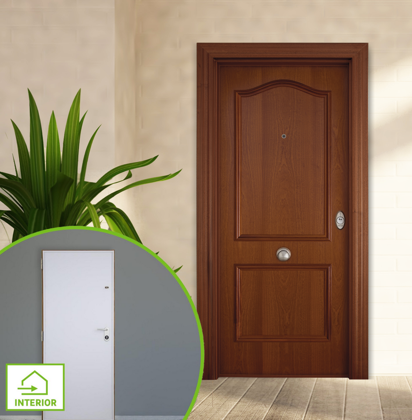Puerta de entrada acorazada serie V provenzal sapelly / interior Lucerna fresada blanco apertura izquierda 206x89cm - 14