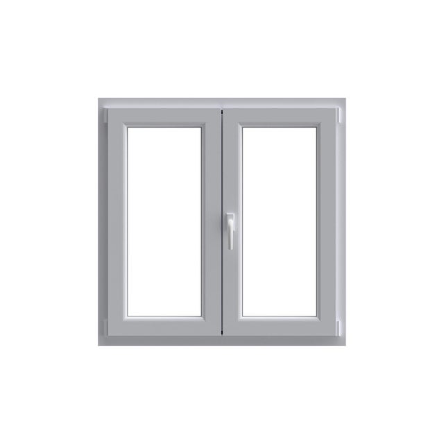 Finestra in PVC bianco L 120 x H 120 cm, 2 ante apertura a destra