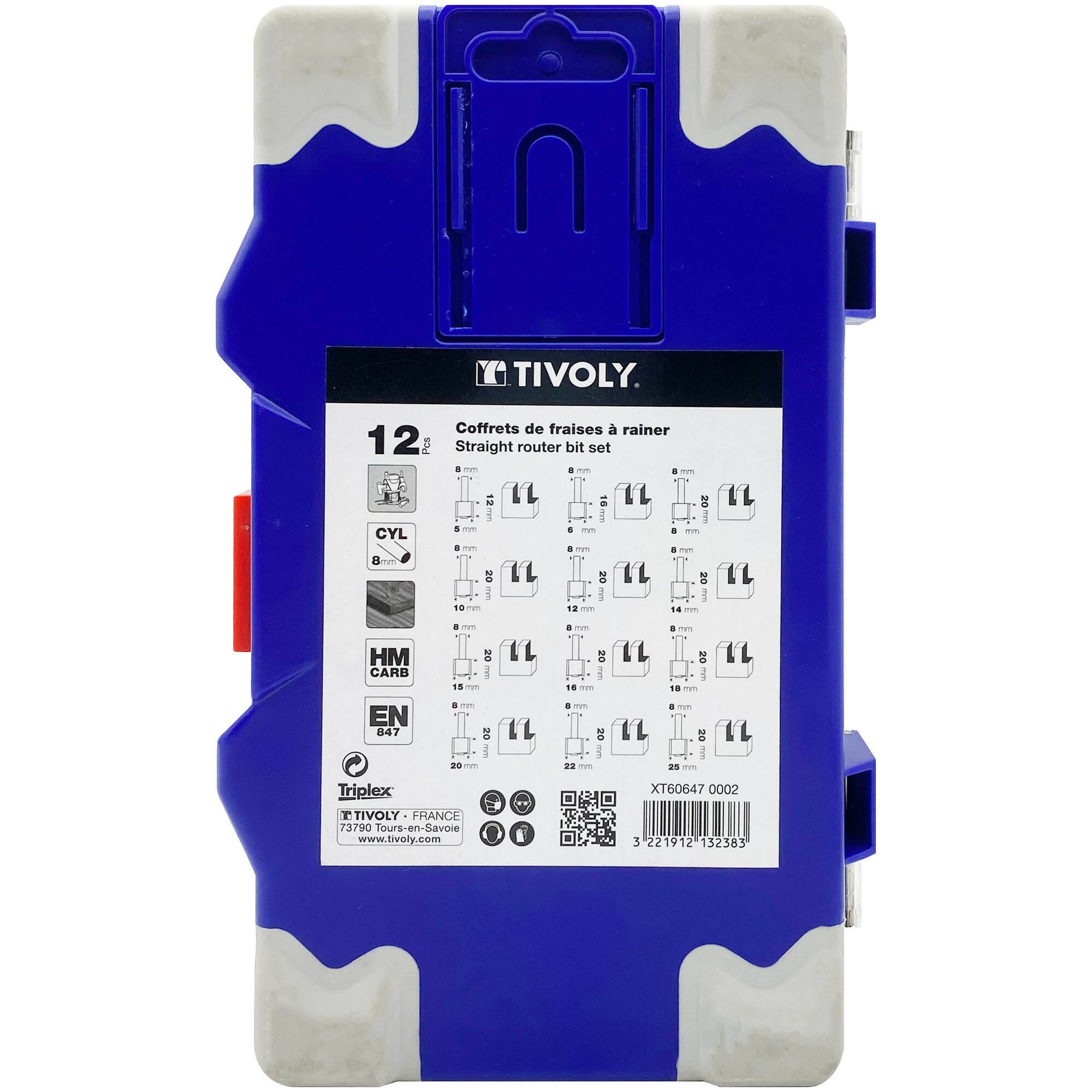 Coffret de 12 fraises droites à rainer surfaçage technic, Diam.5 à 25 mm TIVOLY - 4