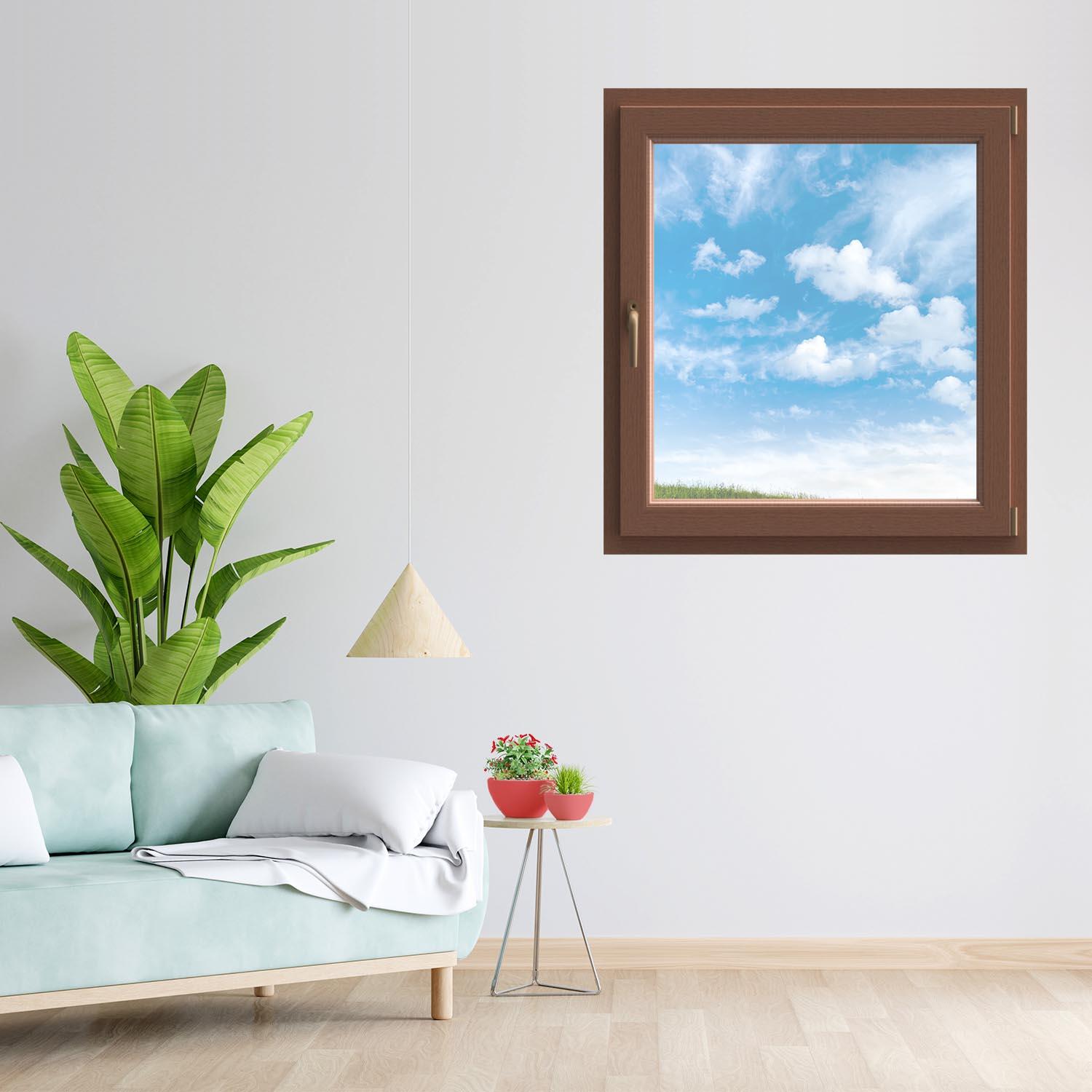 Finestra in PVC rovere dorato L 80 x H 120 cm, 1 anta apertura a destra - 2