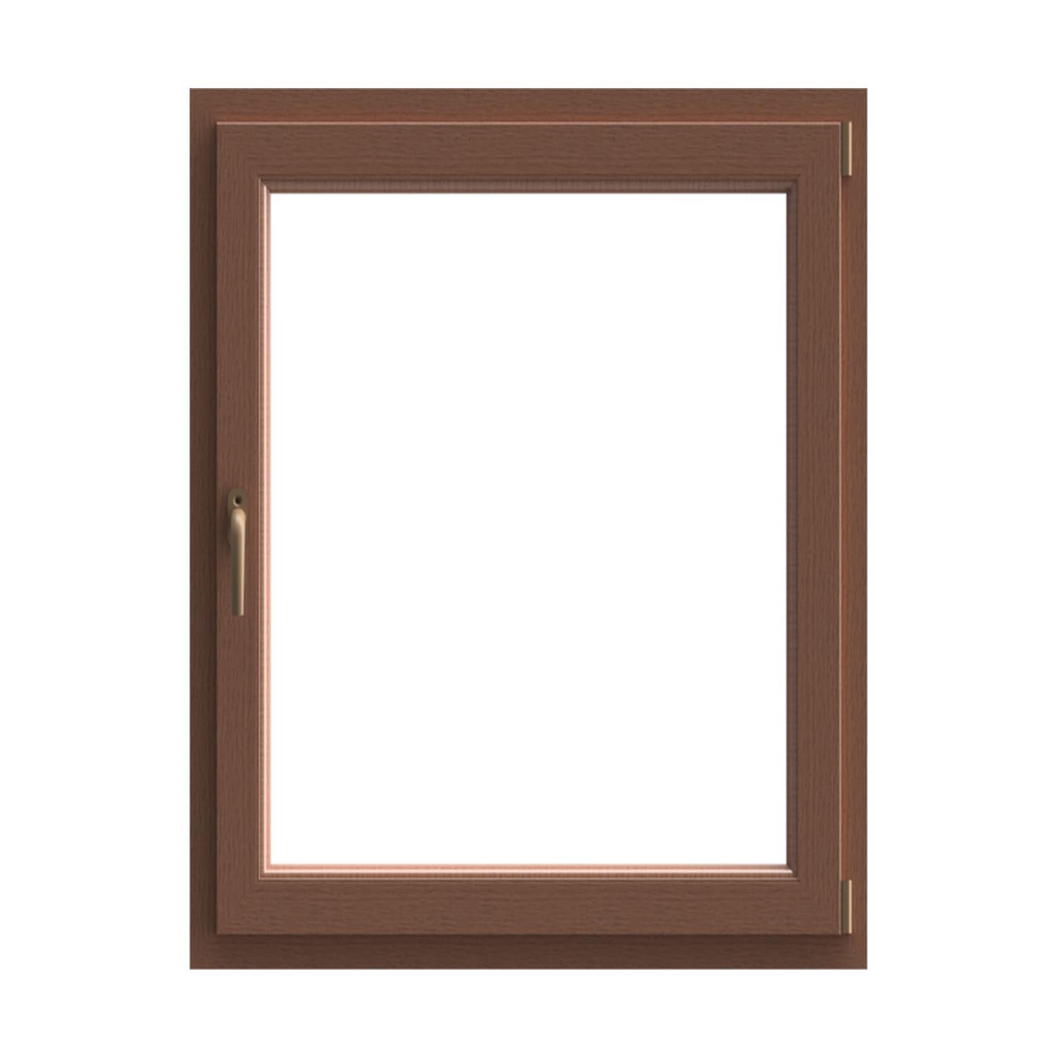 Finestra in PVC rovere dorato L 60 x H 120 cm, 1 anta apertura a destra ...