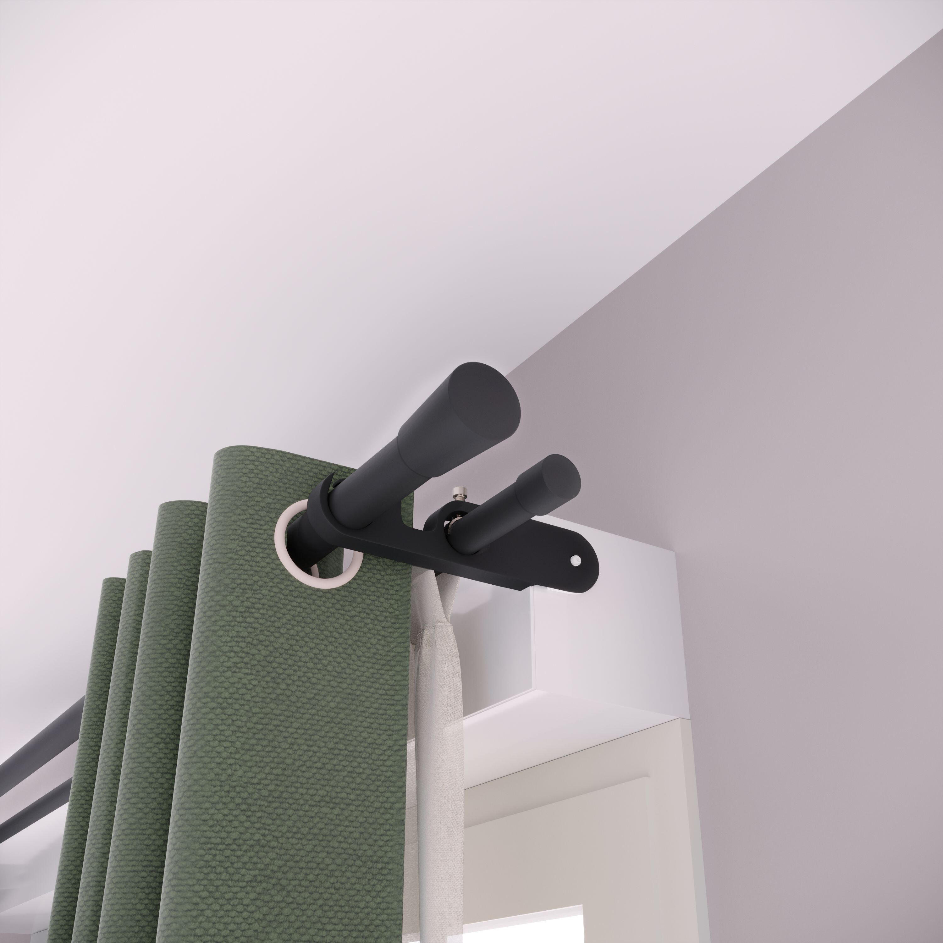 Barra-riel titanio mate 20mm - CORREDERAS CON RUEDAS - soporte a techo,riel  para cortinas,barras para cortinas