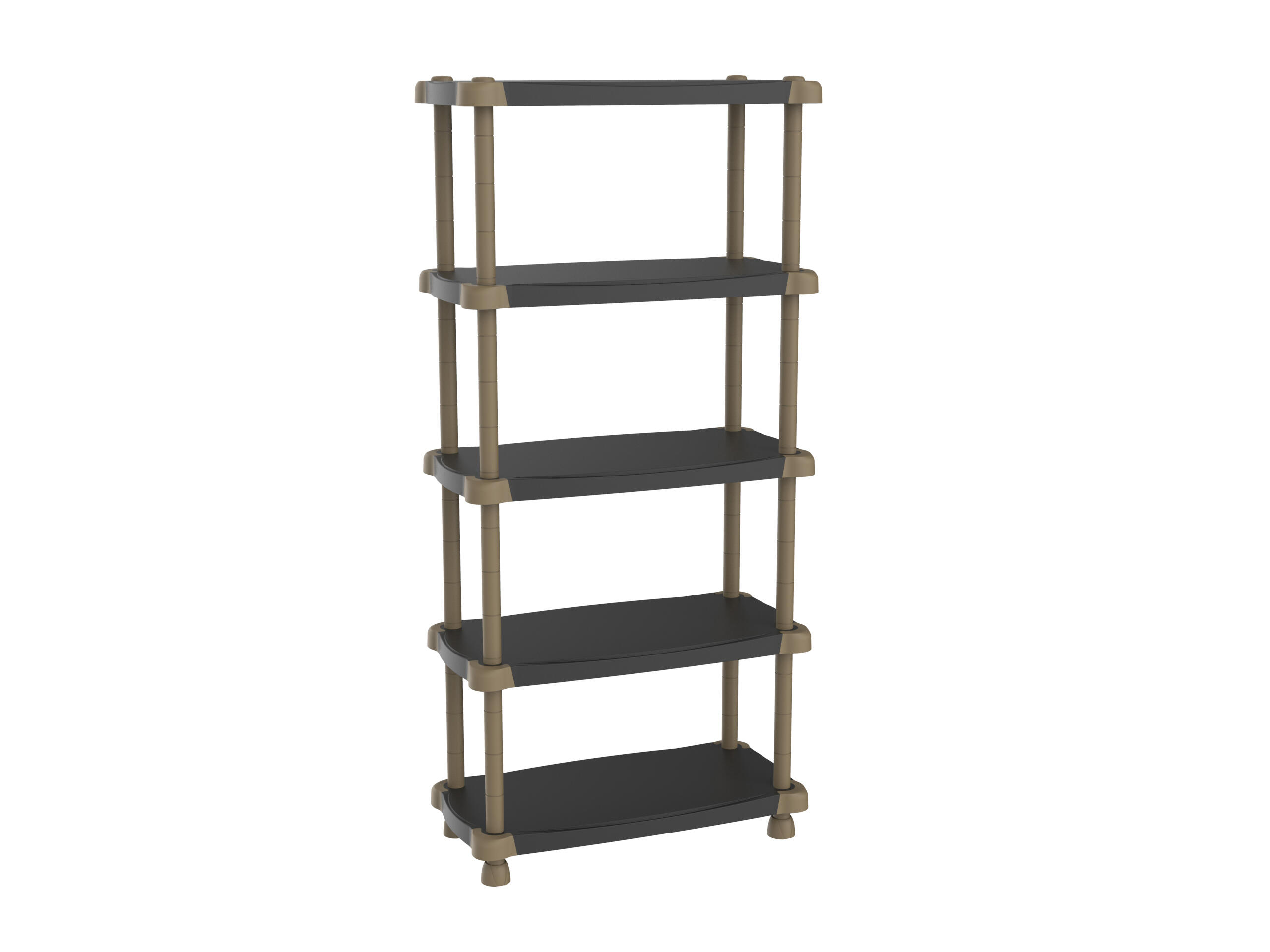 Estantería de resina negro de 185x88x43cm y 225kg max