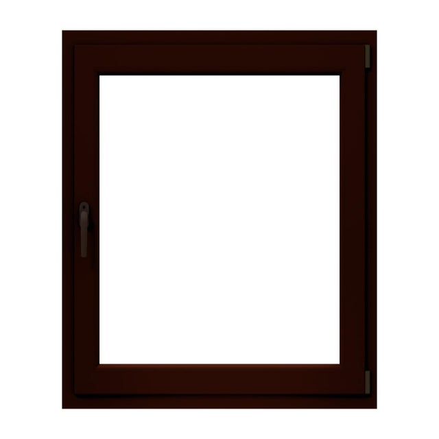 Finestra in PVC effetto legno noce L 80 x H 120 cm, 1 anta apertura a destra