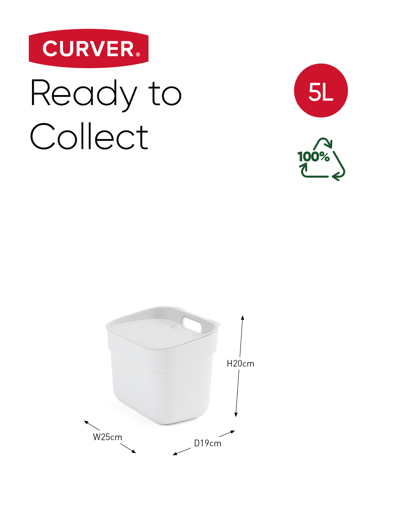 Balde de lixo COLLECT 5L BRANCO - 2