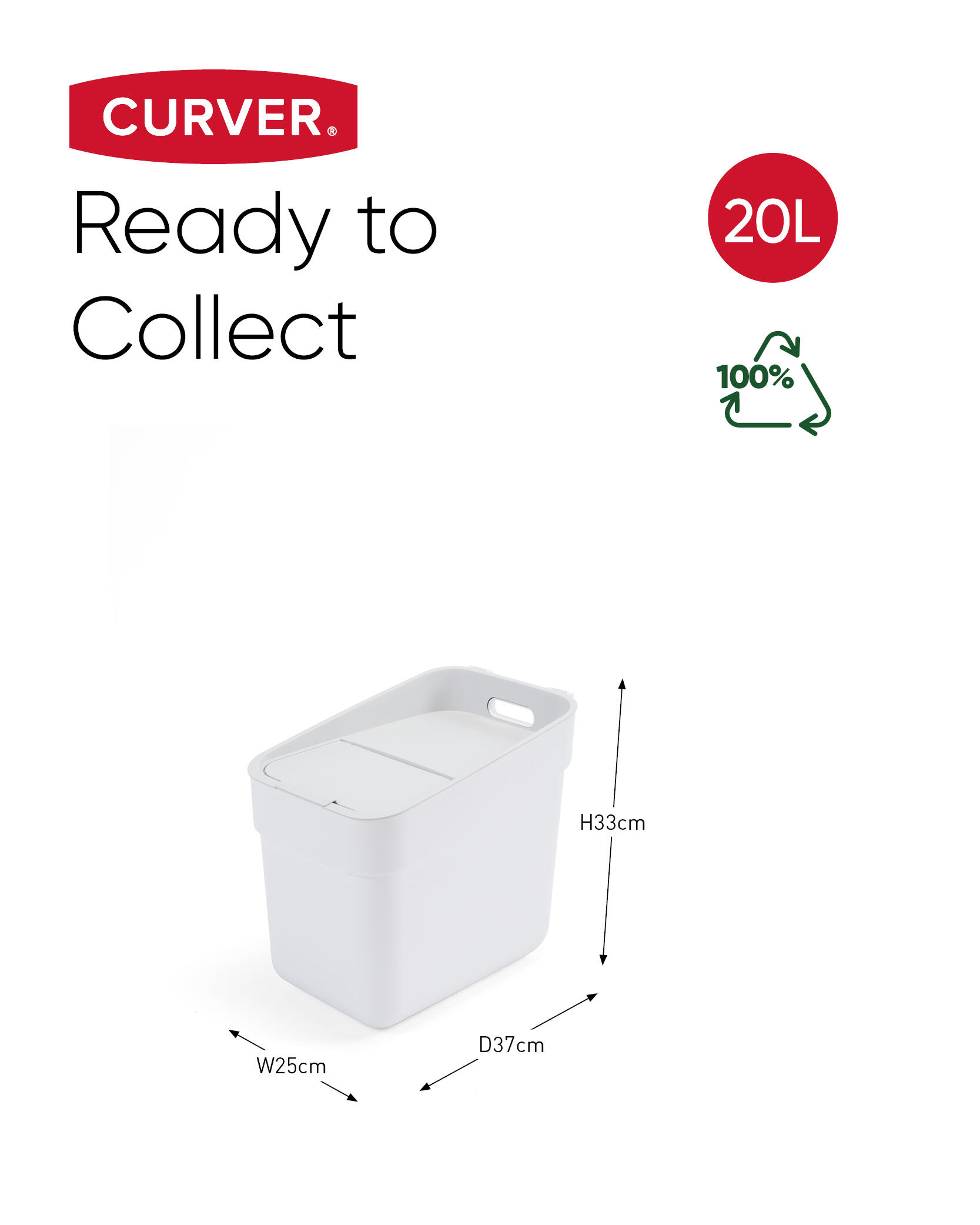 Balde de lixo COLLECT 20L BRANCO - 7