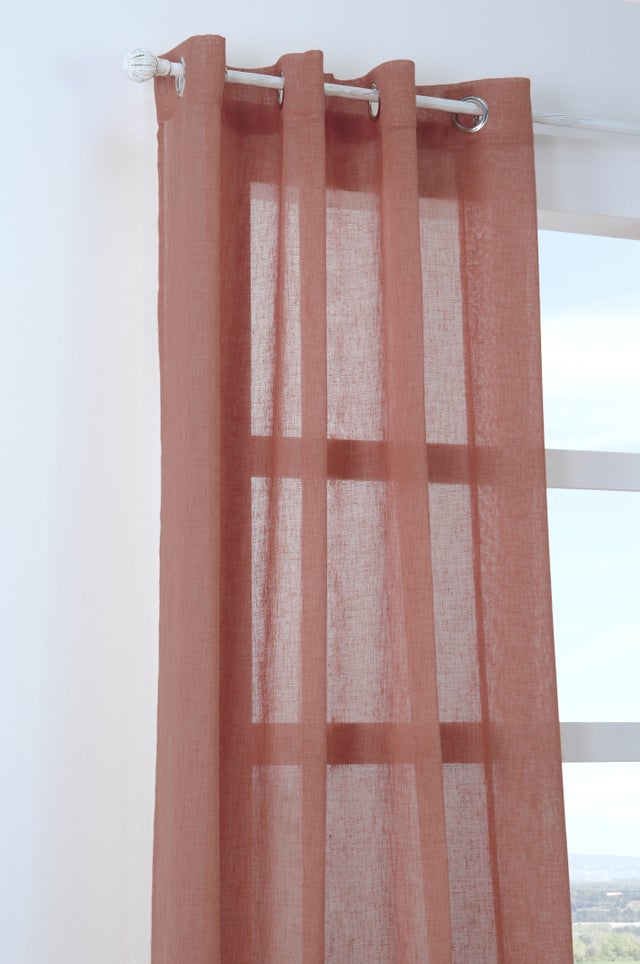 Rideau tamisant, Paloma, terracotta H.260 x l.140 cm