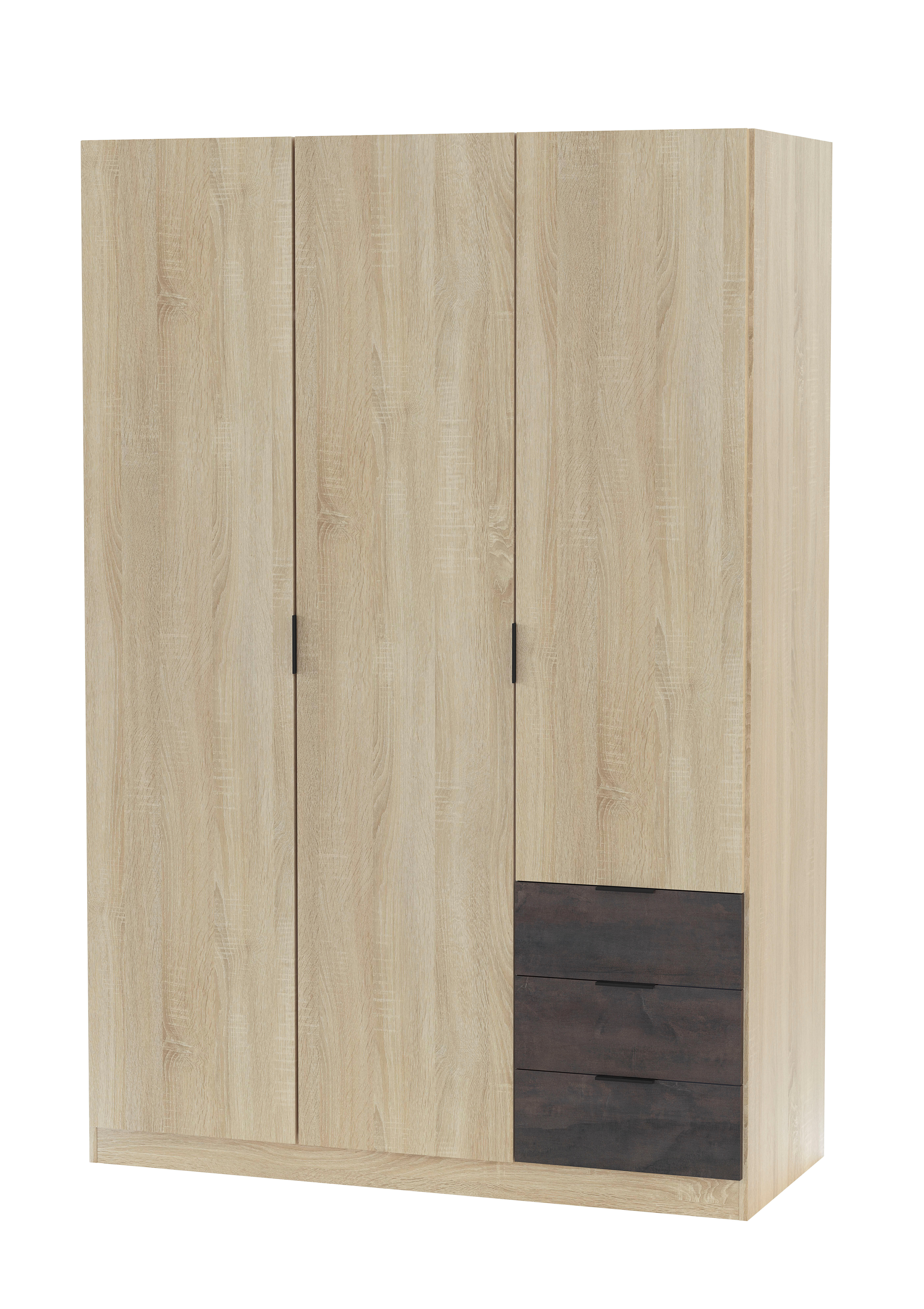 Armario puerta abatible Milo 121x180x52cm roble - 10