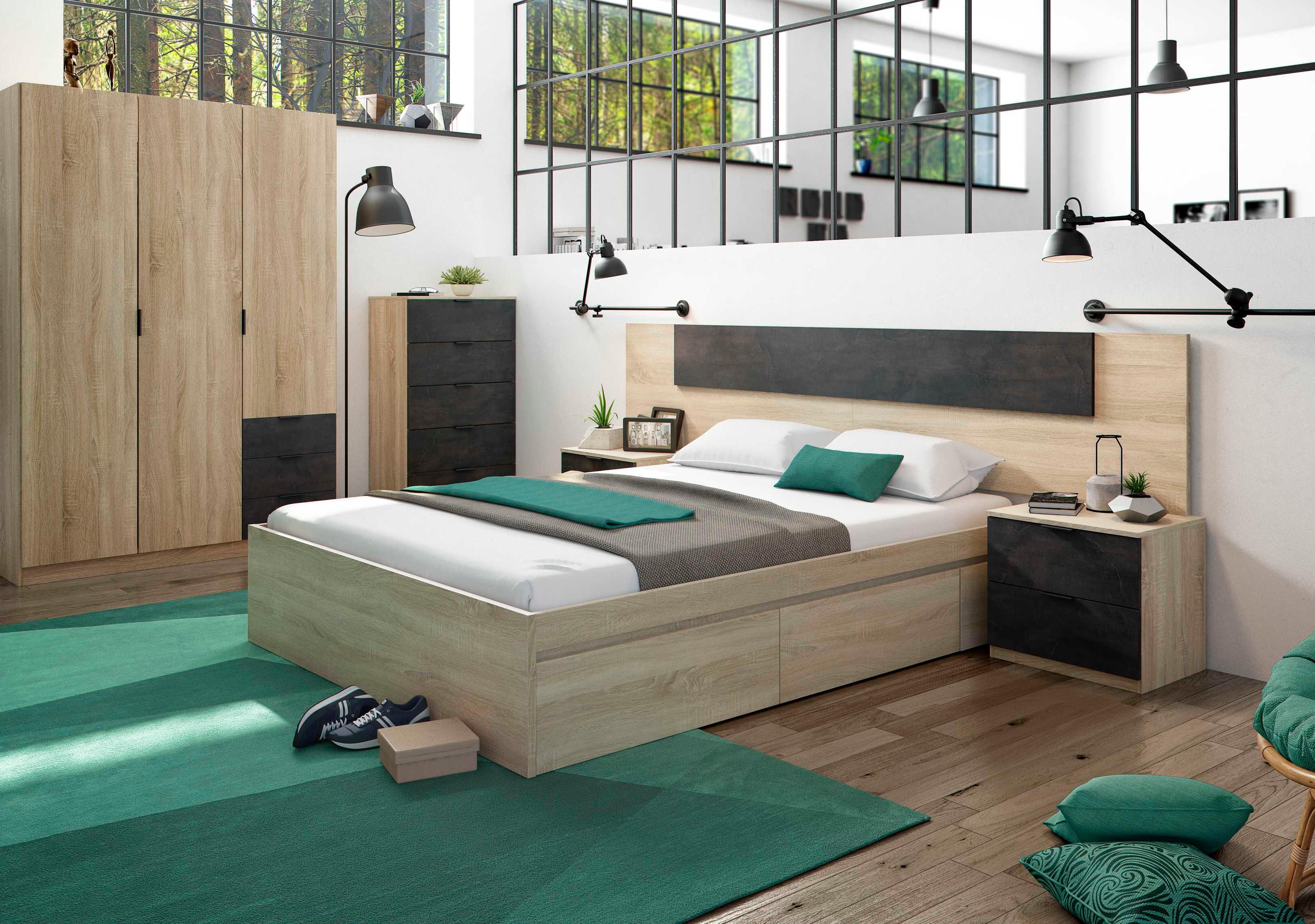 Armario puerta abatible Milo 121x180x52cm roble - 8