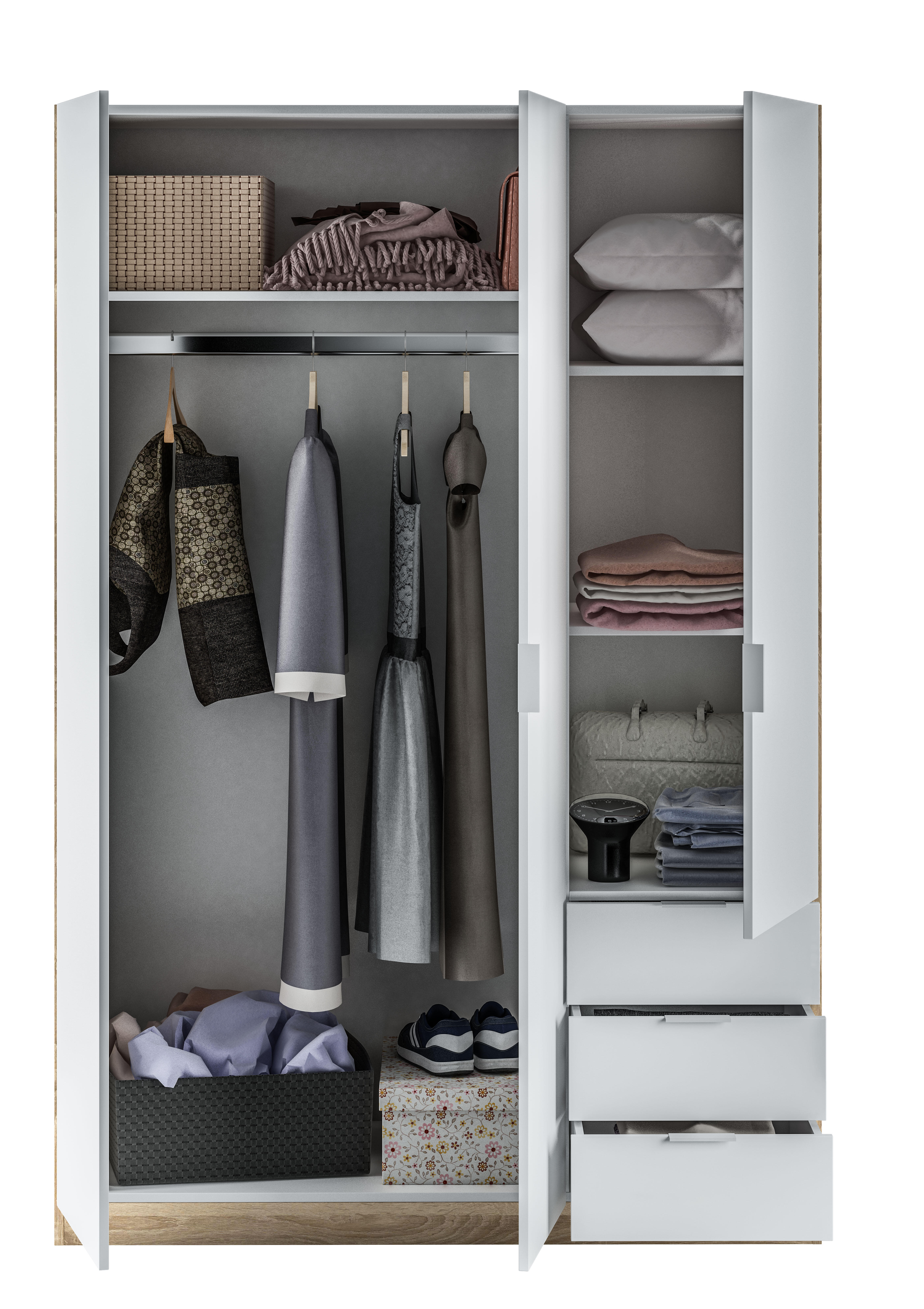 Armario puerta abatible Enea 121x180x52cm blanco - 4