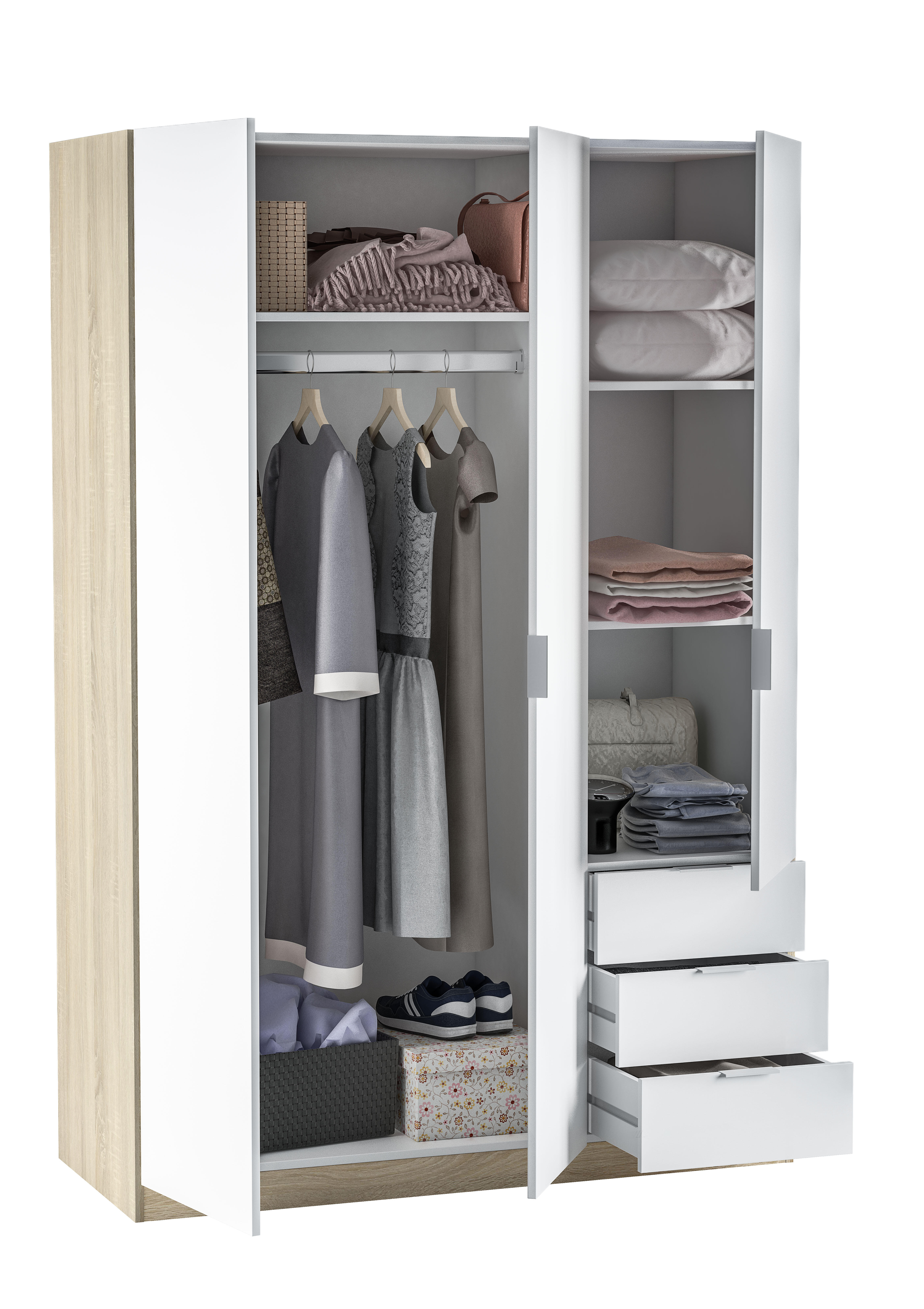 Armario puerta abatible Enea 121x180x52cm blanco - 6