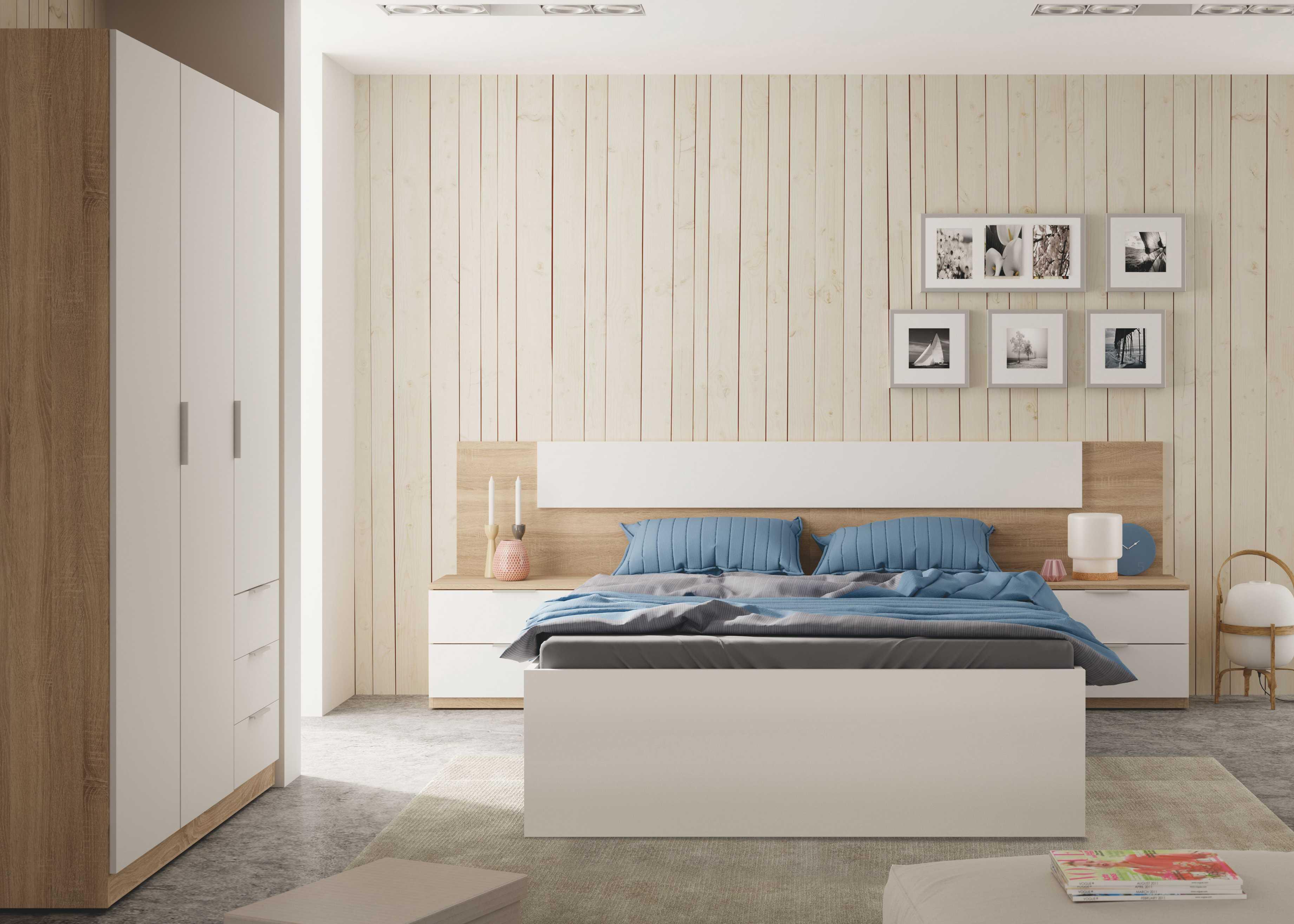 Armario puerta abatible Enea 121x180x52cm blanco - 11