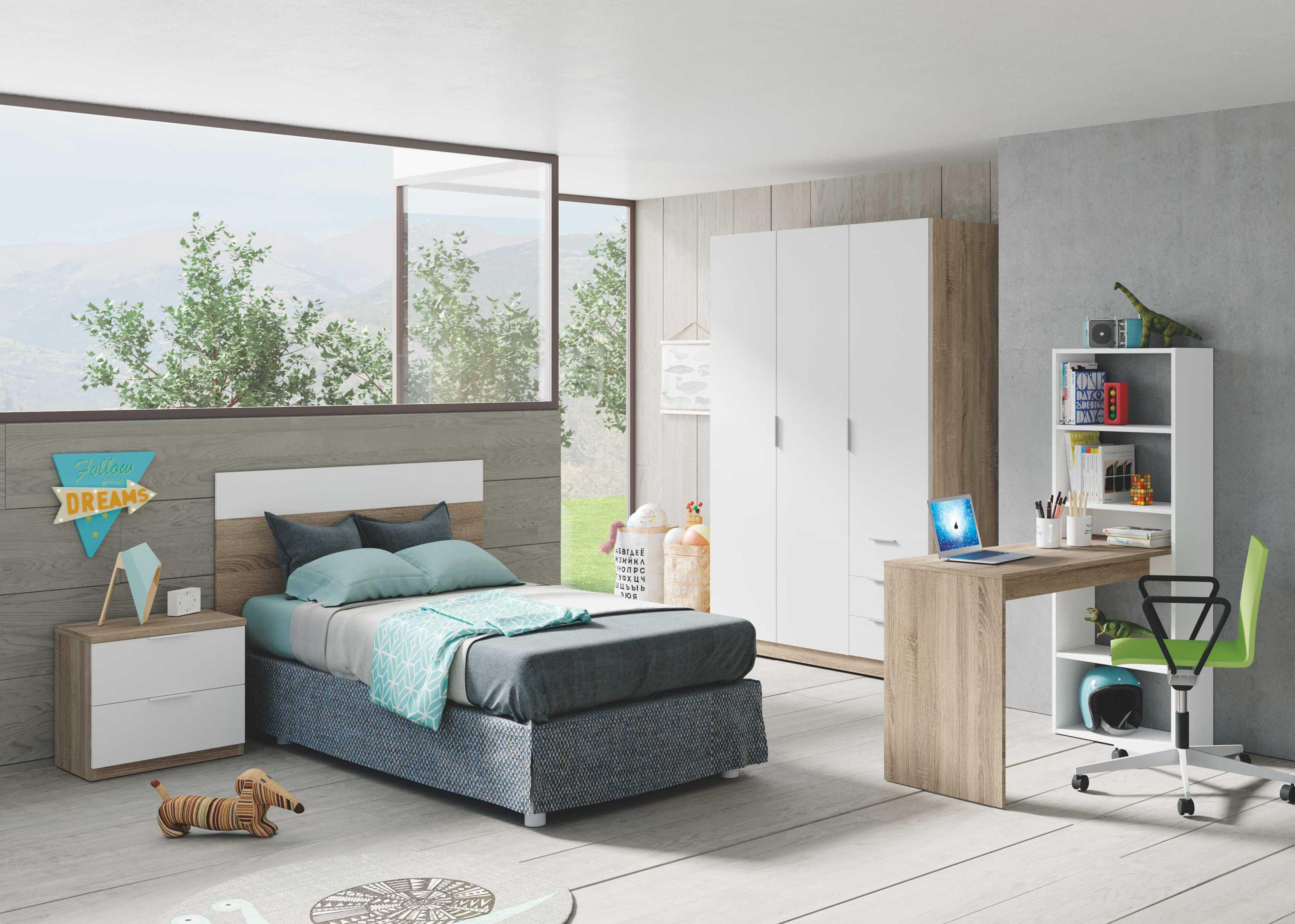 Armario puerta abatible Enea 121x180x52cm blanco - 3