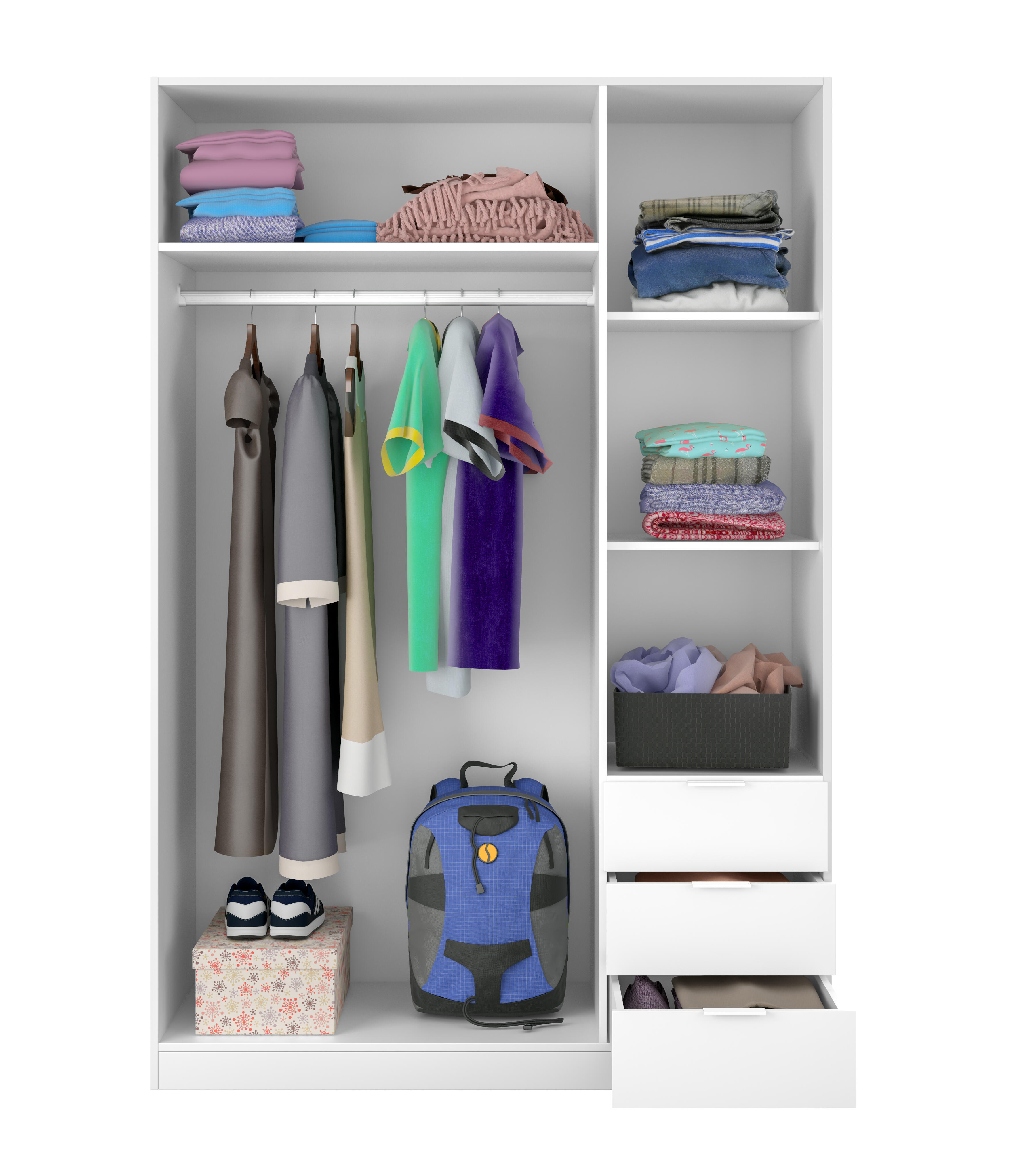 Armario puerta abatible Enea 121x180x52cm blanco - 4