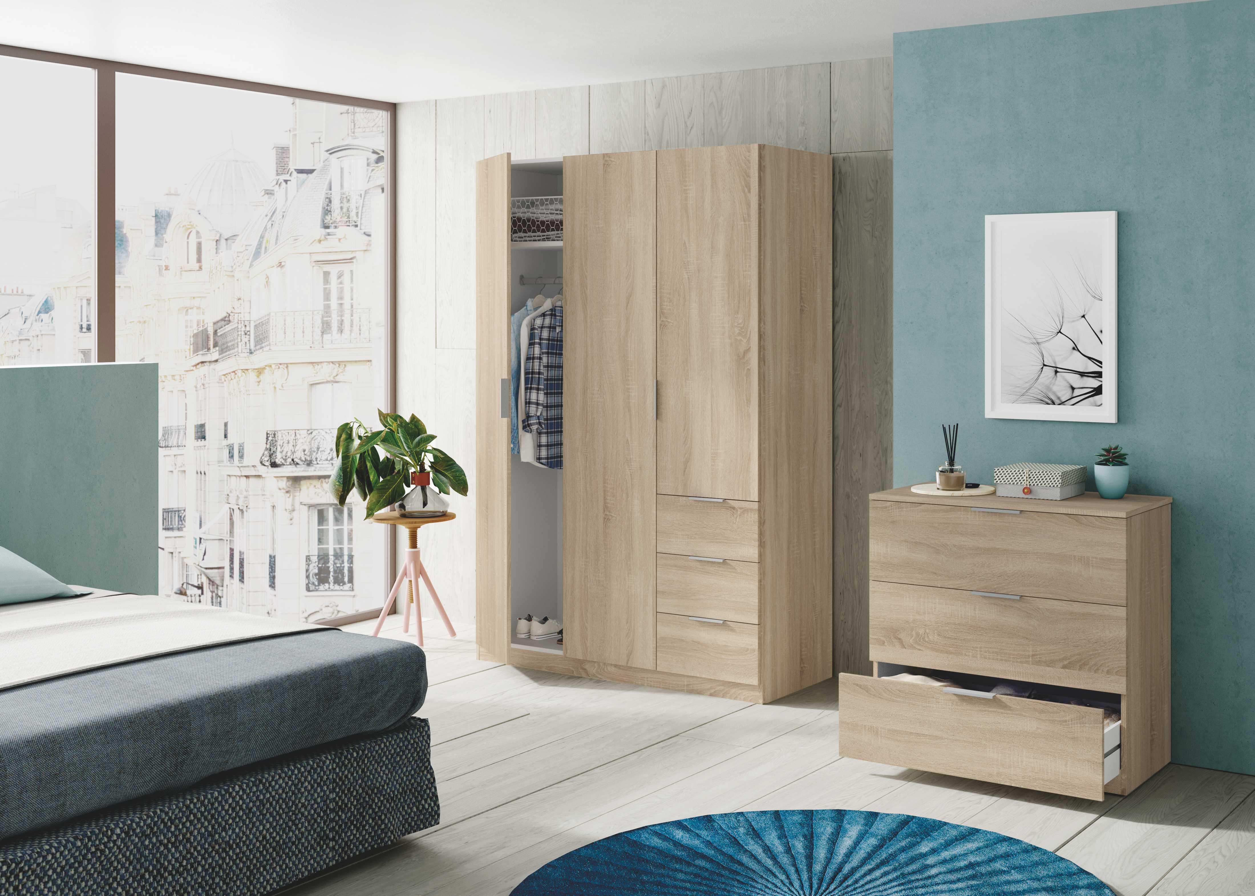 Cómoda TUC ROBLE CANADIAN 3 GAVETAS 80X77X38CM - 3