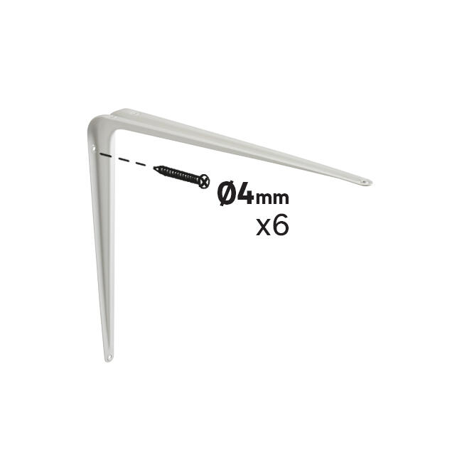 Equerre Normo acier peint blanc, H.45 x P.40 cm - 3