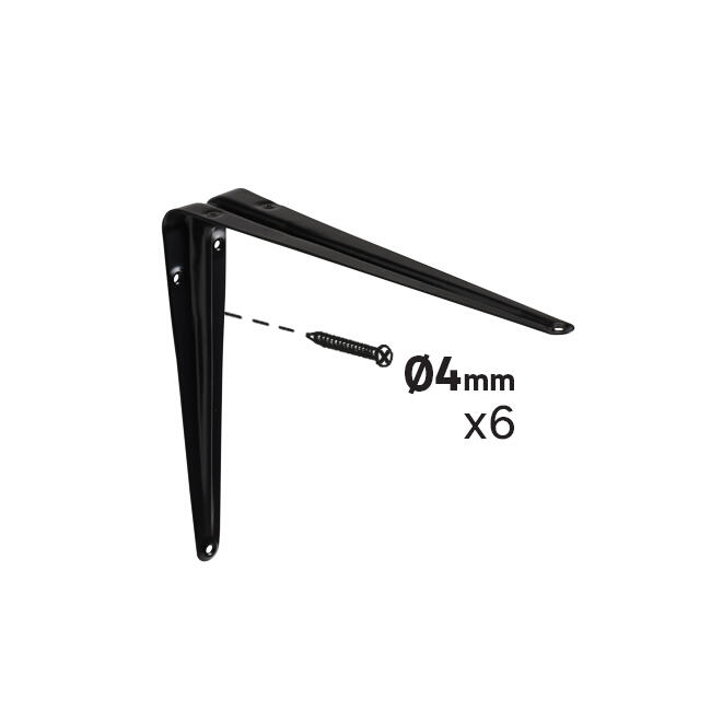 Equerre Normo acier peint noir, H.25 x P.20 cm - 3