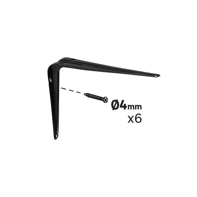 Equerre Normo acier peint noir, H.20 x P.15 cm - 3