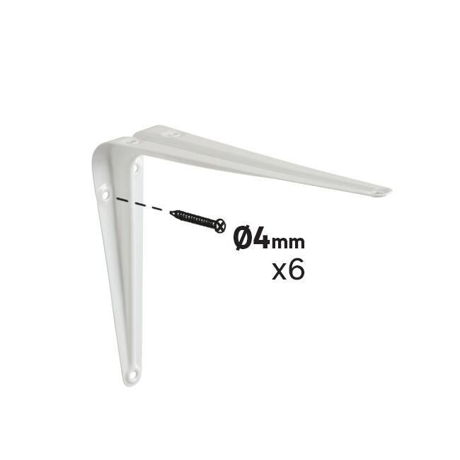 Equerre Normo acier peint blanc, H.20 x P.15 cm - 3