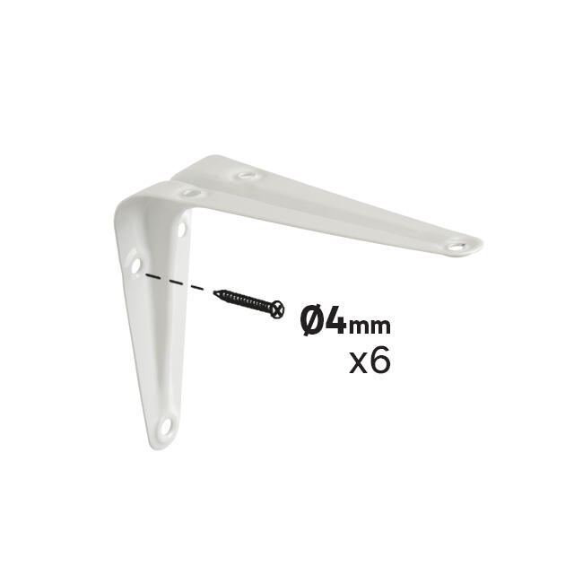 Equerre Normo acier peint blanc, H.10 x P.7.5 cm - 3