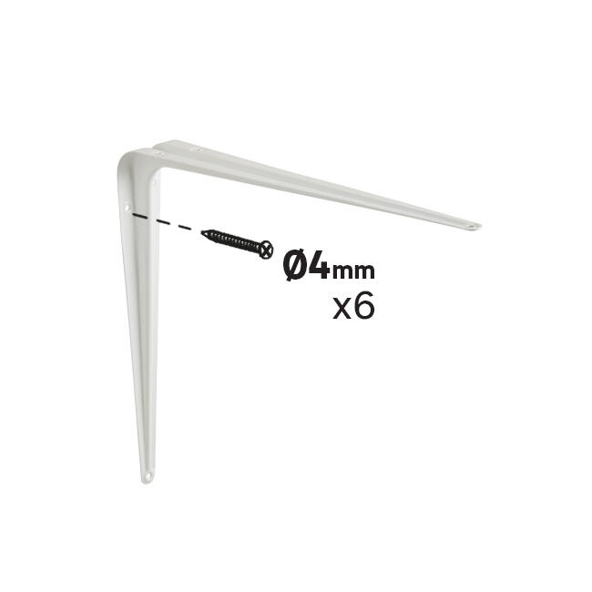 Suporte para prateleira com nervo aço branco 30x35 cm 23 kg Normo - 3