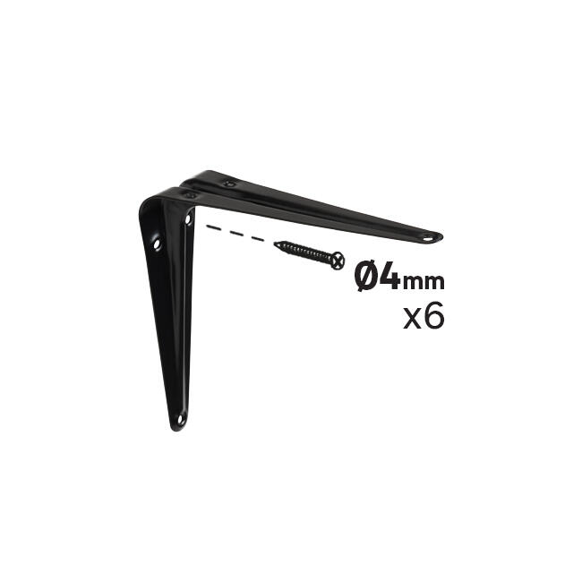 Equerre Normo acier peint noir, H.15 x P.12.5 cm - 3