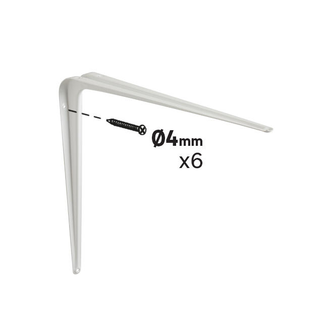 Equerre Normo acier peint blanc, H.40 x P.35 cm - 3