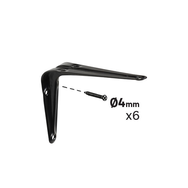 Equerre Normo acier peint noir, H.10 x P.7.5 cm - 4