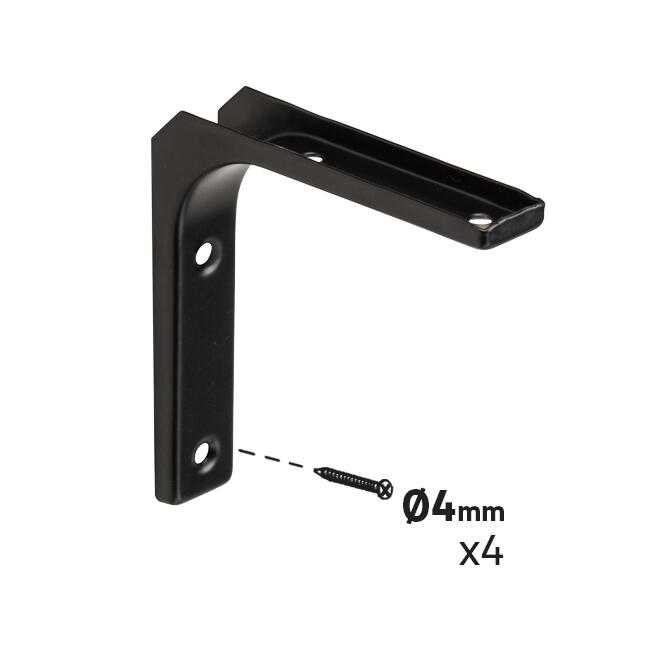 Equerre Modern acier peint noir, H.10 x P.10 cm - 3