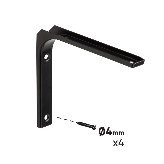 Equerre Modern acier peint noir, H.12.5 x P.15 cm - 3