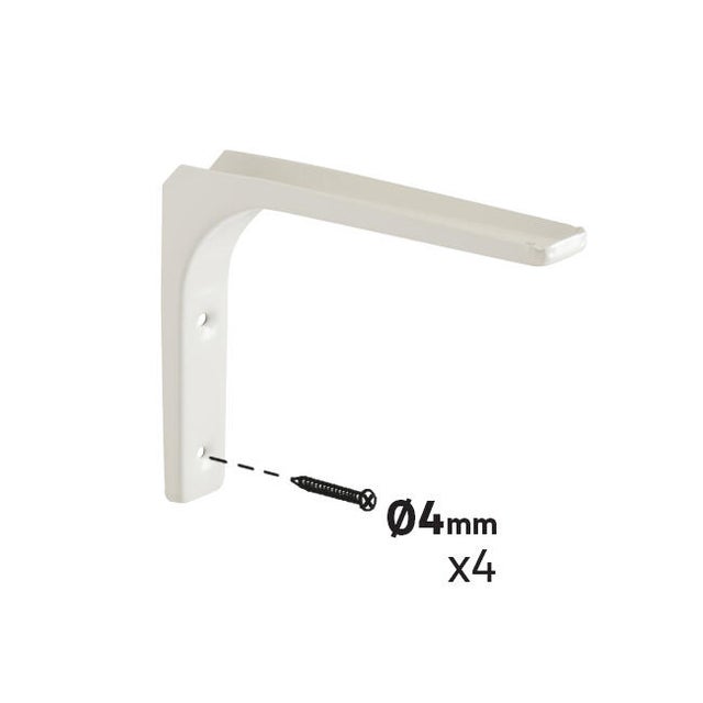 Equerre pour étagères en acier 20 x 15 cm blanc