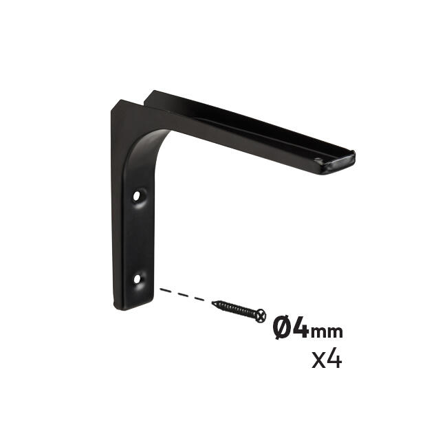 Equerre Modern acier peint noir, H.15 x P.20 cm - 3