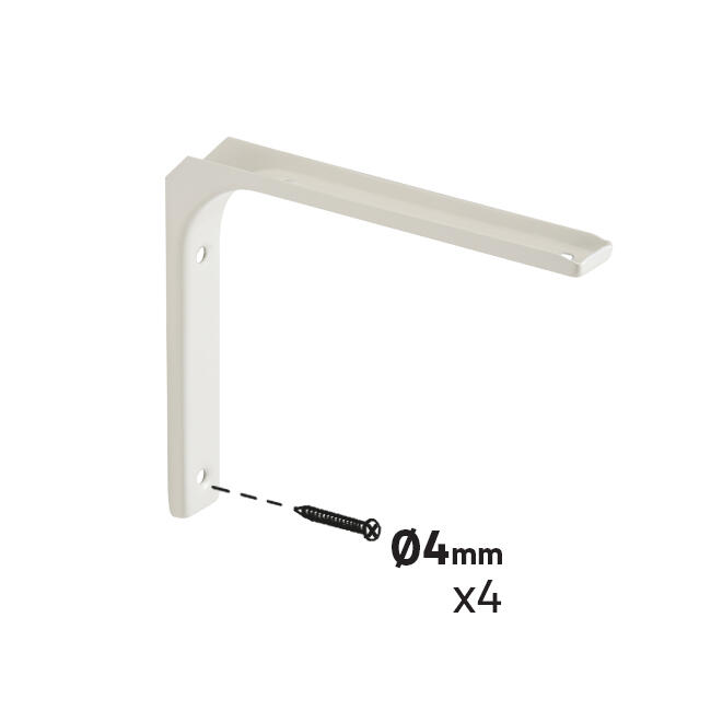 Equerre Modern acier peint blanc, H.12.5 x P.15 cm - 3
