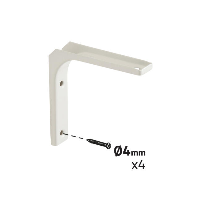 Equerre de fixation murale acier peint blanc, H.10 x P.10 cm - 3
