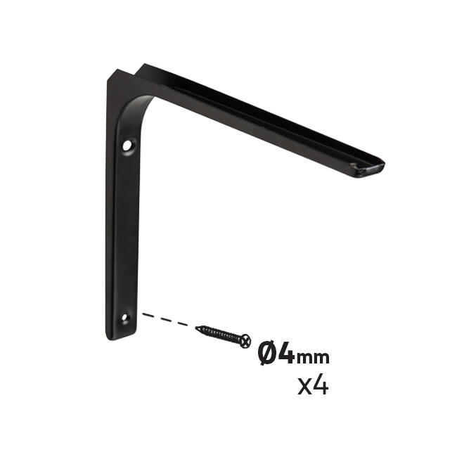 Suporte para prateleira aço preto 25x30 cm 30 kg Modern - 3