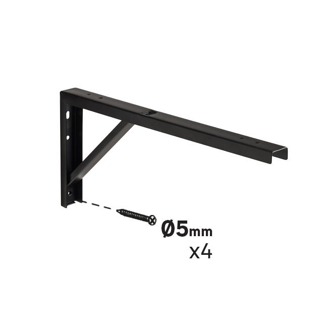 Equerre Forta acier peint noir, H.18 x P.40 cm - 3