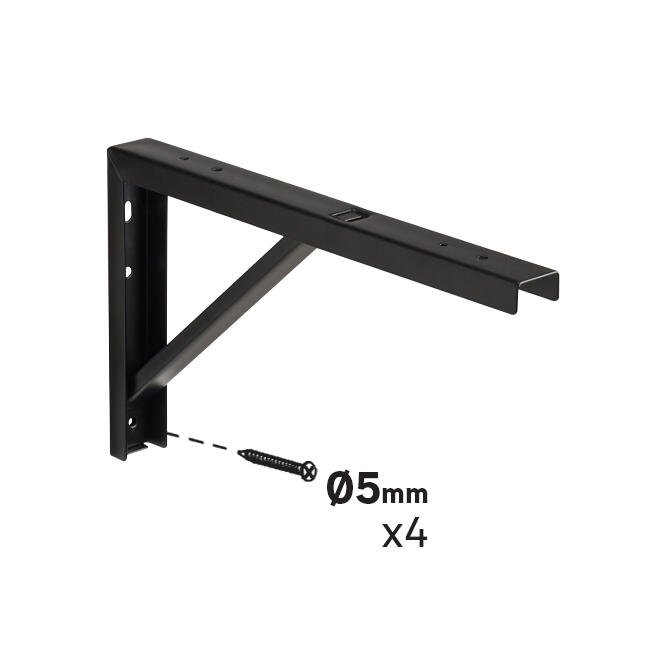 Equerre Forta acier peint noir, H.18 x P.30 cm - 3