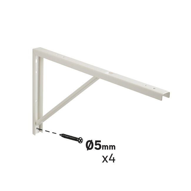 Suporte para prateleira reforçado aço branco 30x50 cm 70 kg Forta - 2