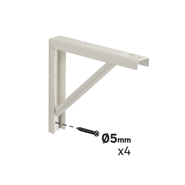 Suporte para prateleira reforçado aço branco 18x20 cm 60 kg Forta - 3